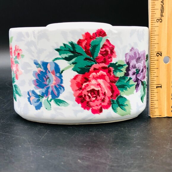 80s Otagiri VICTORIAN ROSE Porcelain Toothbrush Toothpaste Holder, Kimeko Ikeda - Picture 10 of 10